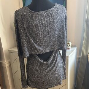 Rag & Bone Charcoal and Black Long Sleeve Top